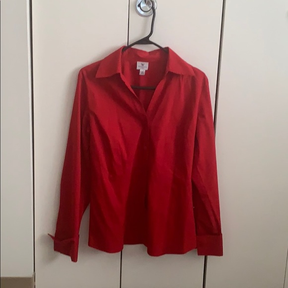 red formal blouse